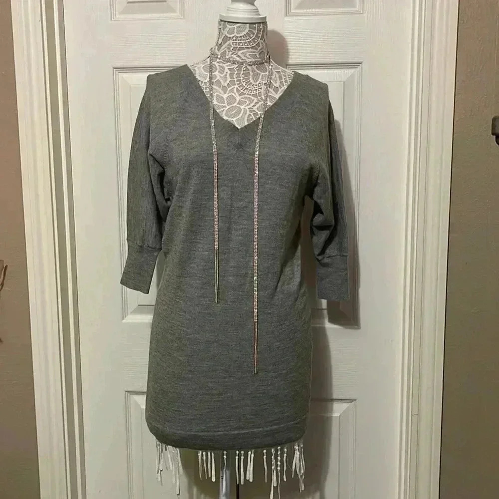 beautiful gray sweater dress
